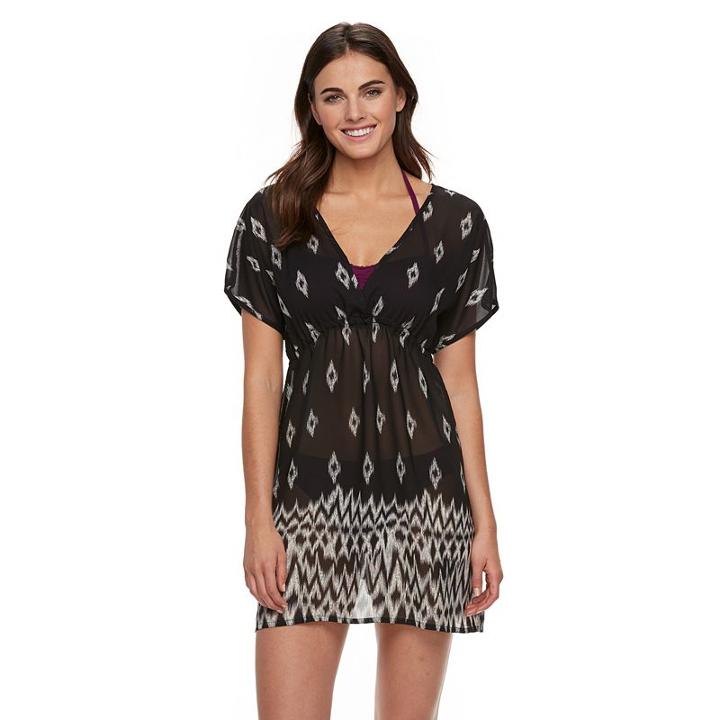 Women's Portocruz Ikat Chiffon Babydoll Cover-up, Size: Small, Ovrfl Oth