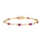10k Gold Ruby 1/3 Carat T.w. Diamond Double Infinity Link Bracelet, Women's, Size: 7.5, Red