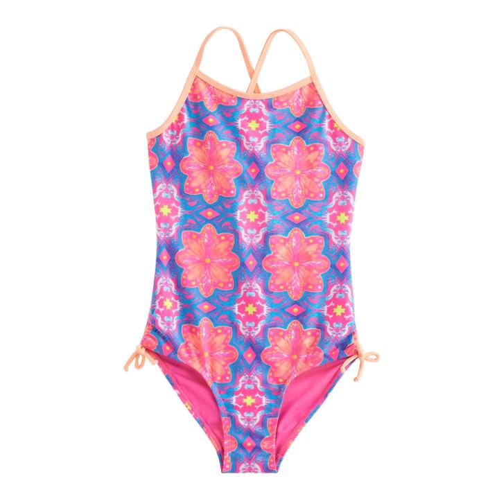 Girls 7-16 So&reg; Double Criss-cross Back One-piece Swimsuit, Size: 10, Blue