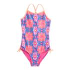Girls 7-16 So&reg; Double Criss-cross Back One-piece Swimsuit, Size: 10, Blue