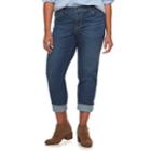 Plus Size Sonoma Goods For Life&trade; Wide-cuff Boyfriend Jeans, Women's, Size: 20 W, Light Blue