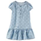 Girls 4-8 Oshkosh B'gosh&reg; Polka-dot Chambray Drop-waist Dress, Size: 6, Blue Other