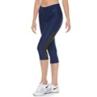 Women's Nike Power Training Mesh Inset Capri Leggings, Size: Large, Med Blue