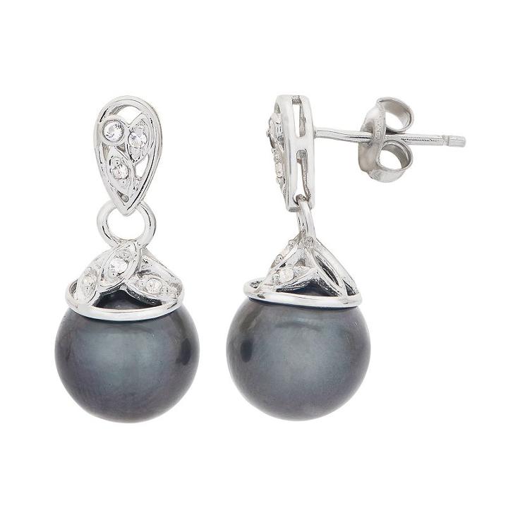 Pearlustre By Imperial Sterling Silver Tahitian Cultured Pearl Drop Earrings, Women's, White