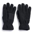 Men's Apt. 9&reg; Mixed Media Fleece Touchscreen Gloves, Size: S/m, Black
