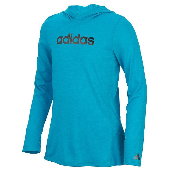 Girls 7-16 Adidas Logo Graphic Hoodie, Size: Xl, Turquoise/blue (turq/aqua)