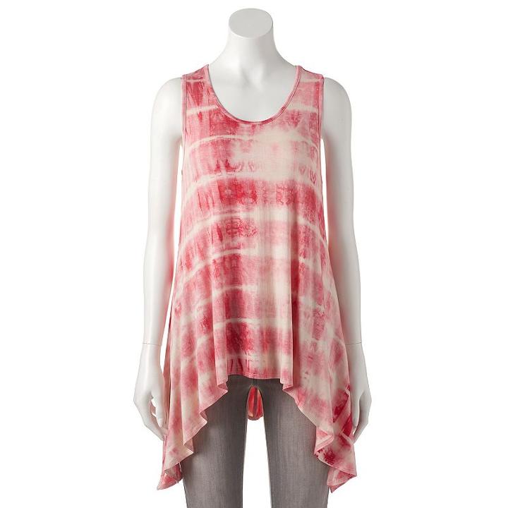 Women's Double Click Tie-dye Stripe Tank, Size: Medium, Orange