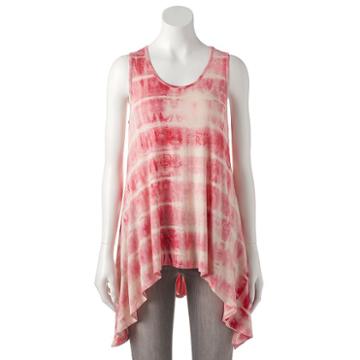 Women's Double Click Tie-dye Stripe Tank, Size: Medium, Orange