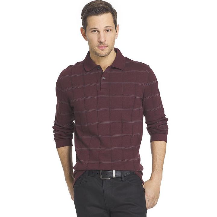 Big & Tall Van Heusen Windowpane Classic-fit Polo, Men's, Size: 4xb, Med Red