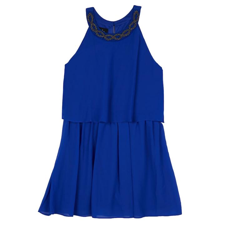 Girls 7-16 Iz Amy Byer Chiffon Applique Popover Dress, Size: 14, Brt Blue