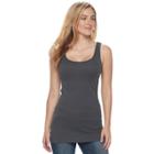 Women's Sonoma Goods For Life&trade; Long Layering Tank, Size: Large, Grey (charcoal)