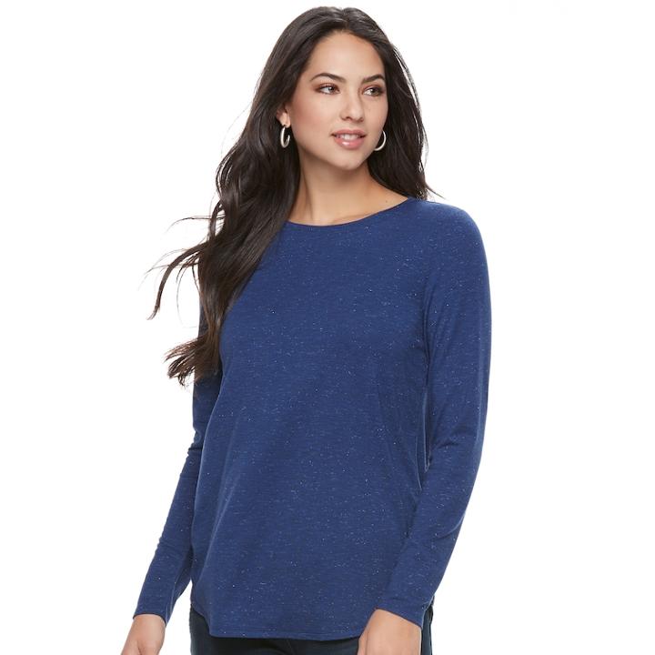 Women's Apt. 9&reg; Essential Crewneck Tee, Size: Large, Blue