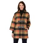 Women's Haggar Wool Plaid Coat, Size: Xl, Med Brown