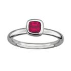 Stacks And Stones Sterling Silver Lab-created Ruby Stack Ring, Women's, Size: 7, Grey