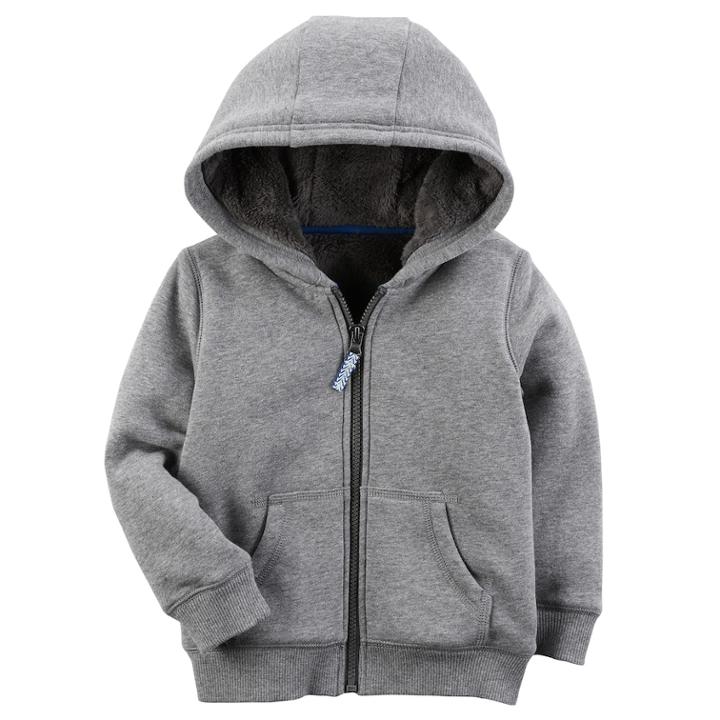 Boys 4-7 Carter's Fleece-lined Hoodie, Size: 4, Light Grey