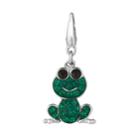 Sterling Silver Crystal Frog Charm, Women's, Green