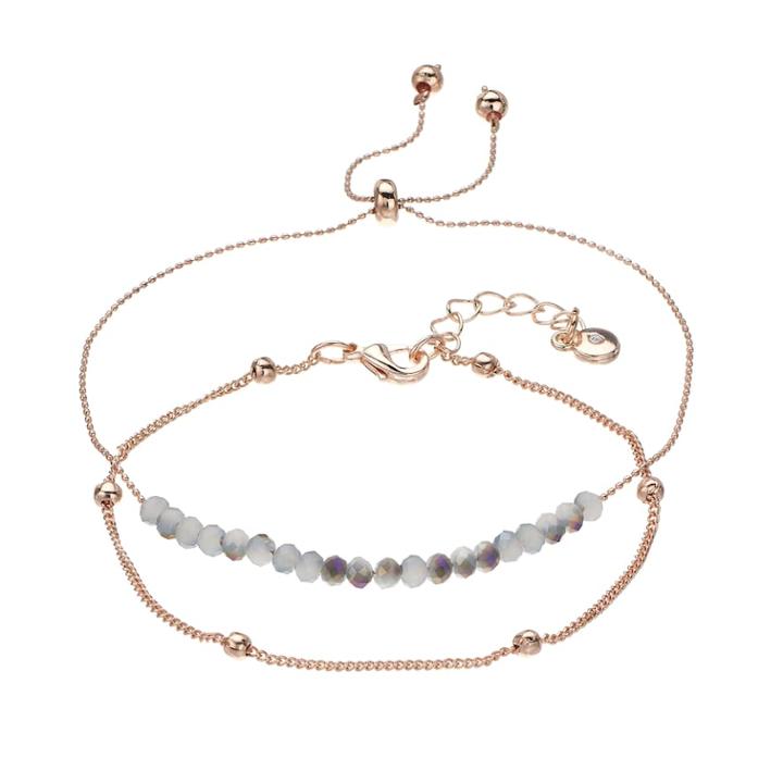 Lc Lauren Conrad Rose Gold Tone Beaded Bracelet Set, Women's, Grey