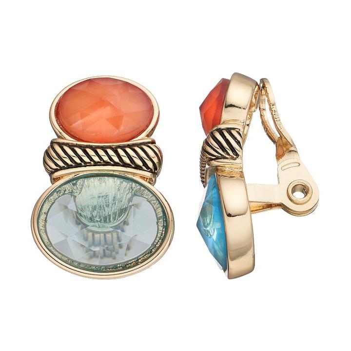 Napier Faceted Stone Nickel Free Clip On Earrings, Women's, Multicolor
