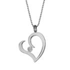 Steel City Stainless Steel Cubic Zirconia Heart Pendant, Women's, Size: 18, Grey