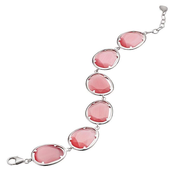 Sterling Silver Lab-created Red Cat's-eye Bracelet, Women's, Size: 7.5