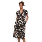Women's Dana Buchman Pintuck Shirtdress, Size: Large, Dark Beige