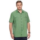 Big & Tall Croft & Barrow&reg; Classic-fit Quick-dry Outdoor Button-down Shirt, Men's, Size: L Tall, Med Green