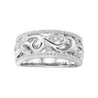 Promise Love Forever Sterling Silver 1/5 Carat T.w. Diamond Filigree Ring, Women's, Size: 7, White