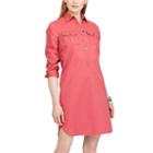 Women's Chaps Twill Shirtdress, Size: Small, Red