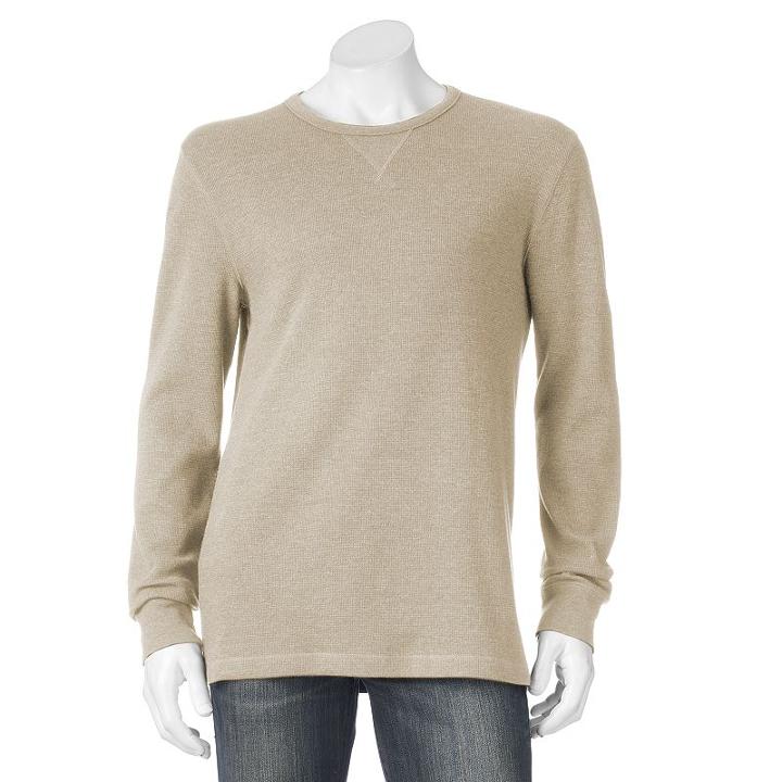 Men's Sonoma Goods For Life&trade; Heathered Thermal Tee, Size: Large, Med Beige