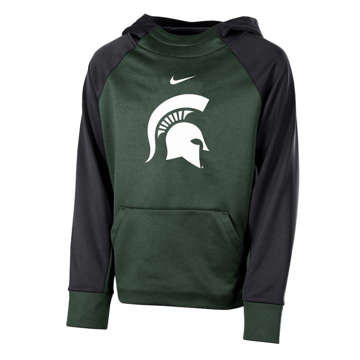 Boys 8-20 Nike Michigan State Spartans Therma-fit Colorblock Hoodie, Size: L 14-16, Green