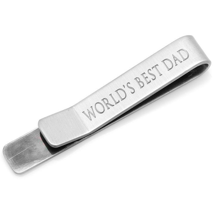 World's Best Dad Tie Bar, Men's, Silver