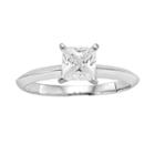 Diamonore Princess-cut Simulated Diamond Solitaire Engagement Ring In Sterling Silver (1 Ct. T.w.), Women's, Size: 8, White