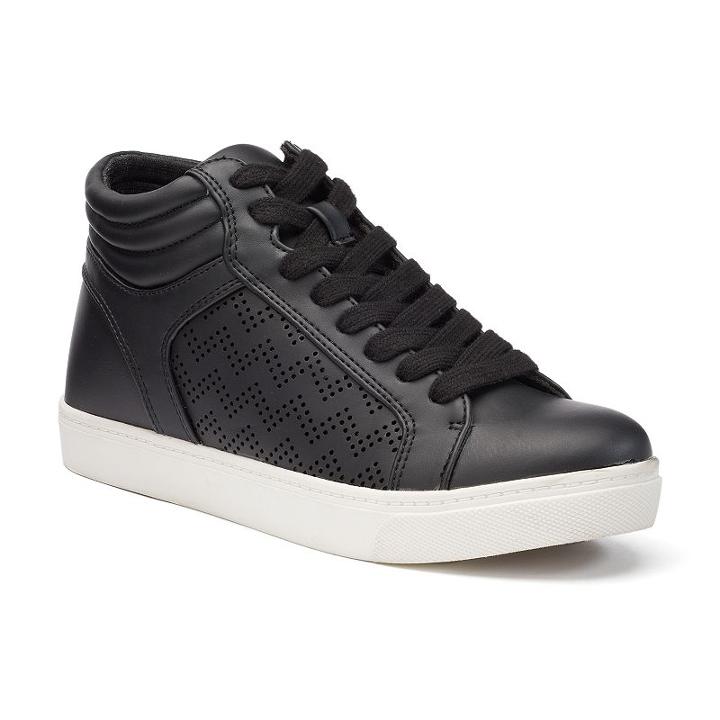 So&reg; Women's Perforated High-top Sneakers, Size: Medium (9), Black