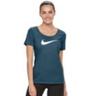 Women's Nike Swoosh Short Sleeve Graphic Tee, Size: Small, Blue Other