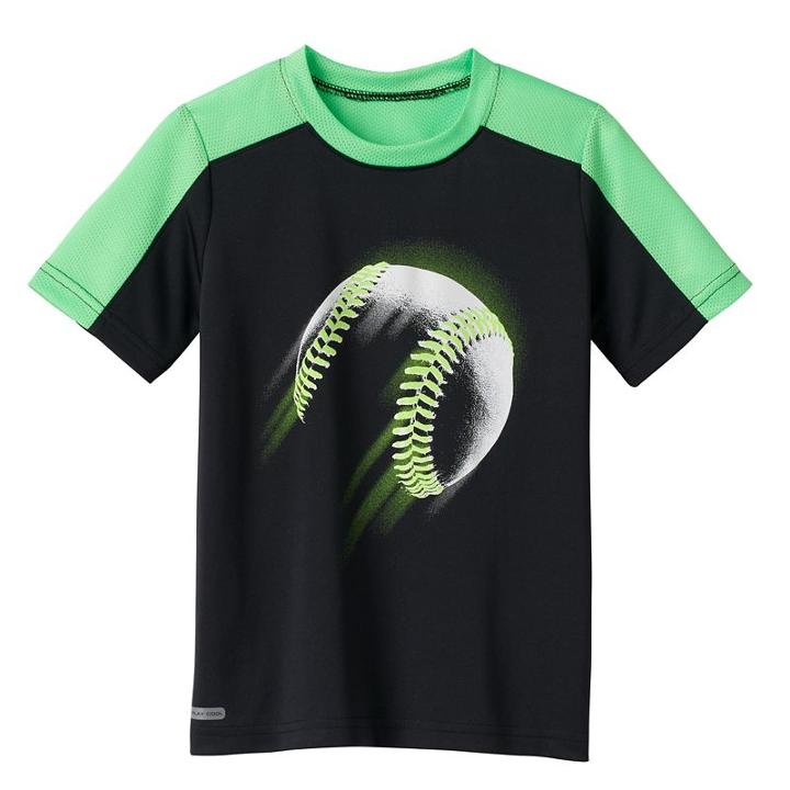 Boys 4-10 Jumping Beans&reg; Play Cool Sporty Graphic & Mesh Tee, Boy's, Size: 7x, Black
