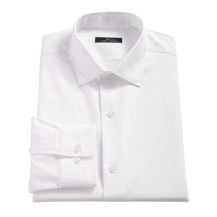 Men's Marc Anthony Slim-fit No-iron Dress Shirt, Size: 17.5-34/35, White