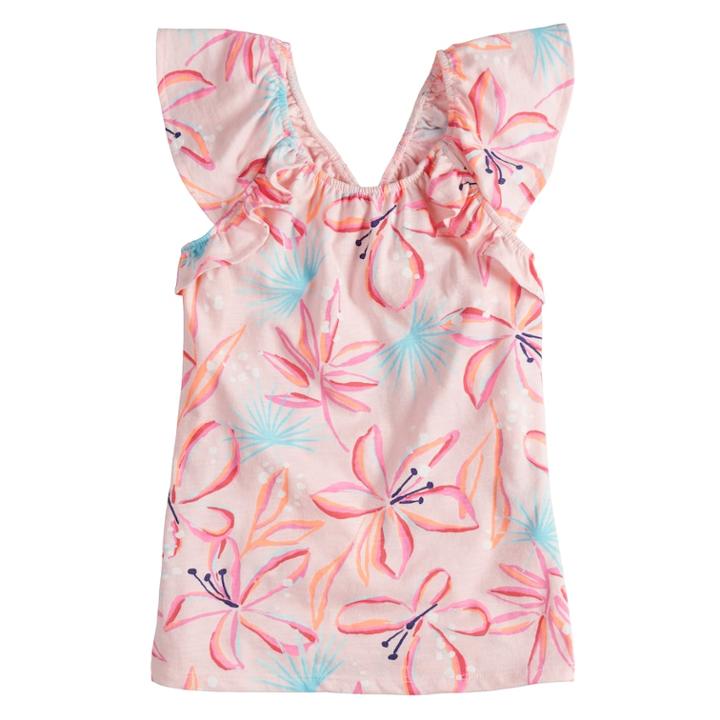 Girls 4-10 Sonoma Goods For Life&trade; Ruffle & Criss Cross Top, Size: 6x, Light Pink