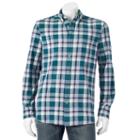 Men's Sonoma Goods For Life&trade; Jaspe Modern-fit Button-down Shirt, Size: Xxl, Dark Green