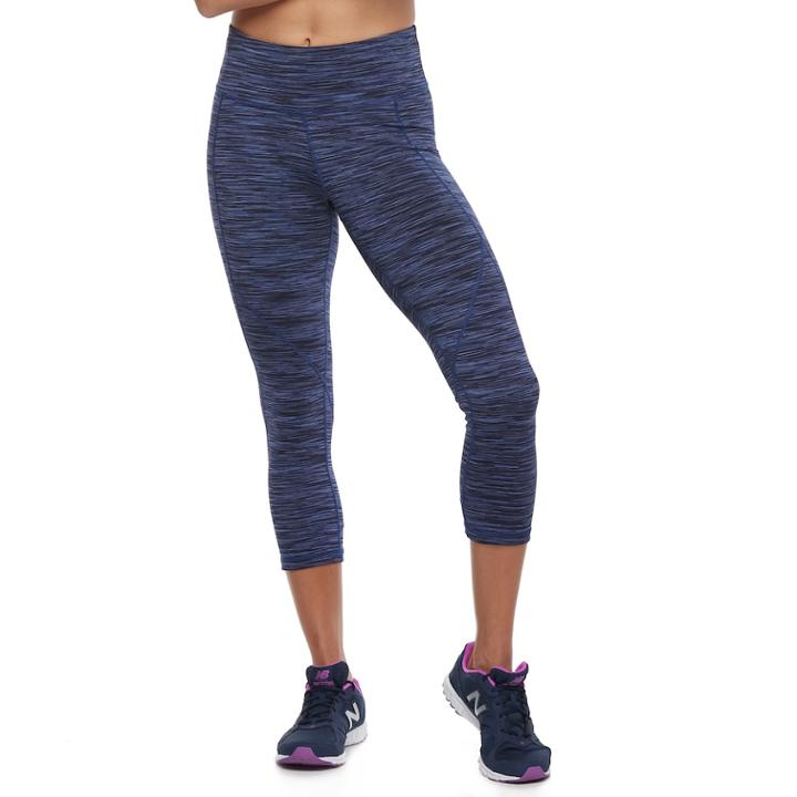 Women's Tek Gear&reg; Space-dyed Performance Capris, Size: Medium, Dark Blue
