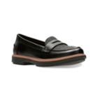 Clarks Raisie Eletta Women's Penny Loafers, Size: 10 Wide, Black Tweed