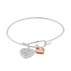 Silver Expressions By Larocks Mother Daughter Friends Bangle Bracelet, Women's, White