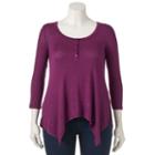 Women's Sonoma Goods For Life&trade; Handkerchief Henley Tee, Size: Large, Med Purple