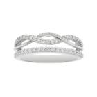 Boston Bay Diamonds 14k White Gold 3/8 Carat T.w. Diamond Infinity Stack Ring, Women's, Size: 7.50