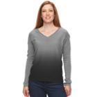 Petite Napa Valley Dip Dye High-low Sweater, Women's, Size: Xl Petite, Med Grey