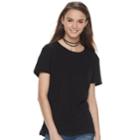 Juniors' So&reg; 1-pocket Heathered Tee, Teens, Size: Large, Black