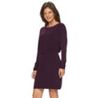 Women's Chaps Solid Blouson Dress, Size: Medium, Purple