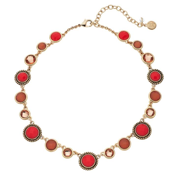 Dana Buchman Peach Circle Link Collar Necklace, Women's, Pink