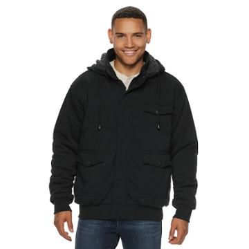 Men's Victory Outfitters Quilted Fleece Hoodie, Size: Medium, Black