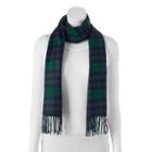 Softer Than Cashmere Plaid Fringed Oblong Scarf, Women's, Green