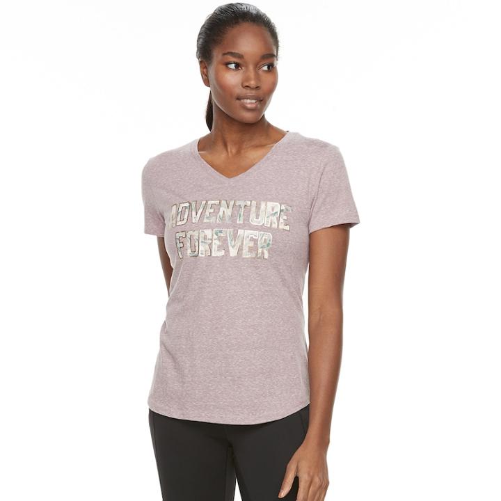 Women's Tek Gear&reg; Dry Tek V-neck Tee, Size: Medium, Dark Pink